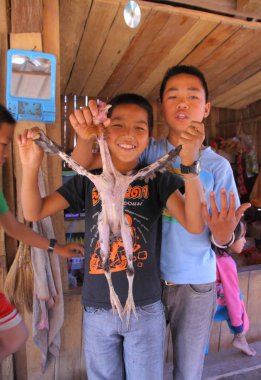 The Akha Ya-Er hill tribe kids clipart