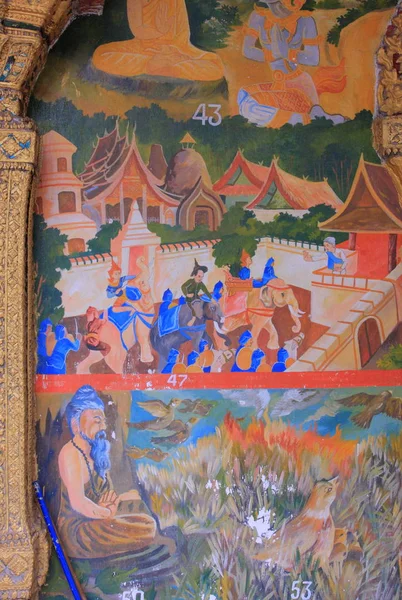 Hermoso arte en la pared del templo — Foto de Stock