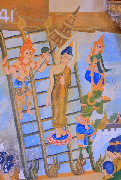 Hermoso arte en la pared del templo — Foto de Stock