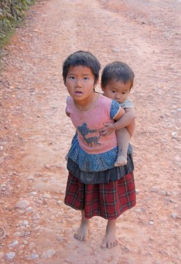 Yerel Vang Vieng çocuklarda  