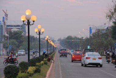 Vientiane sokak sahne