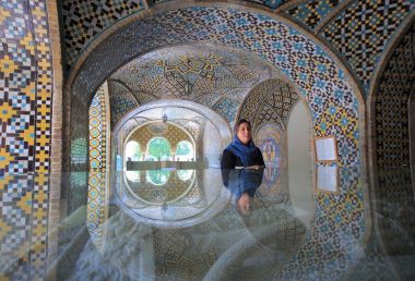 kadındır The Karim hani Nook, yaz pavilion Gülistan Sarayı, Tahran, İran