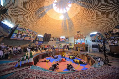  Gymnasium for traditional performance of Zurkhaneh, a type of martial arts in Persia on October 20, 2014. With populat. of 270.600 families, Yazd is centre of Persian architecture clipart