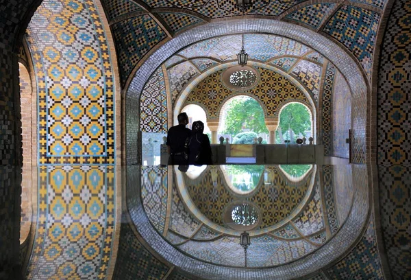 Pessoas Karim Khani Nook Pavilhão Verão Palácio Golestan Teerã — Fotografia de Stock