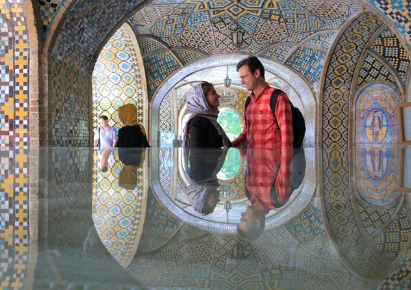 Pessoas Karim Khani Nook Pavilhão Verão Palácio Golestan Teerã — Fotografia de Stock