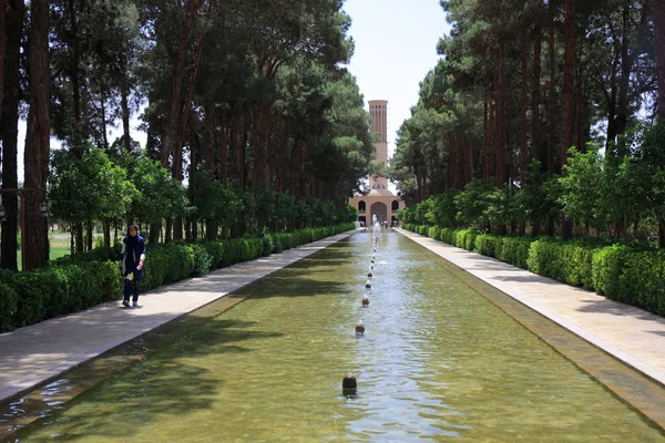 Bagh Dolatabad Yazd Iran Denna Trädgård Landmärken Och Dess Paviljong — Stockfoto