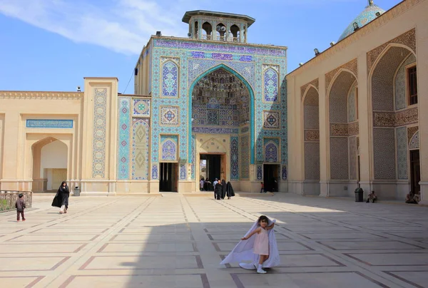 Nasir Molk Meczet Sziraz Iran Jest Języku Perskim Naseer Masjed — Zdjęcie stockowe