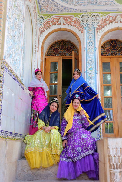 Group of young Iranian muslim women in Shiraz, Iran