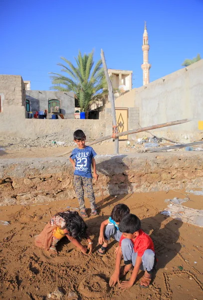 Enfants Locaux Sur Plage Dans Province Hormozgan Île Qeshm Village — Photo