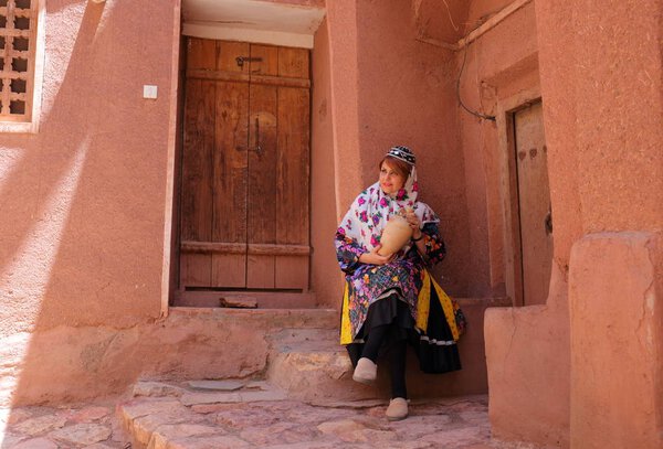 Old Iranian Woman in Traditional Abyaneh village 