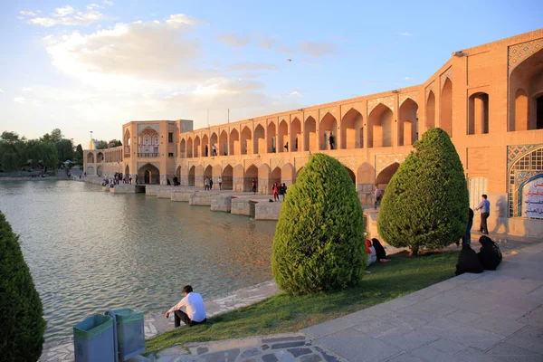 Khaju Bridge Vitathatatlanul Legjobb Híd Ausztrália Tartományban Perzsa Safavid Király — Stock Fotó