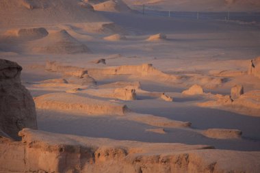 Kerman province-Shafi Abad village and Kaluts (Dasht-e Lut desert)  clipart