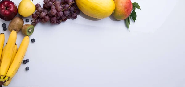 Fruit frame on white background