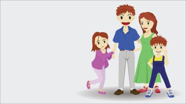 Grup Ailesinin İllüstrasyon Vektörü Sevgi, uyum ve parlak bir gülümseme.