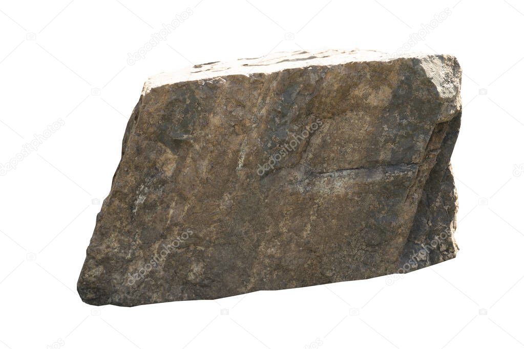 Object textured on white background of Scree Stone : The rocks from the mountains that have been submerged in water are then precipitated.