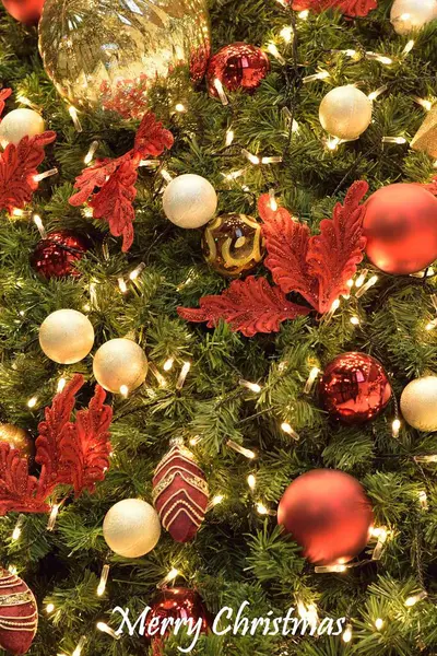 Beautiful Decorated Christmas Tree Background — Stock Photo, Image