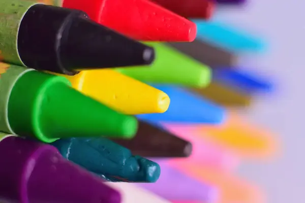 Çizim Için Renkli Boya Kalemleri Görünümü Kapat — Stok fotoğraf