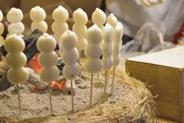 Japon sokak gıda Dango pirinç hamur tatlısı tatlı yemek Tokyo gıda durak