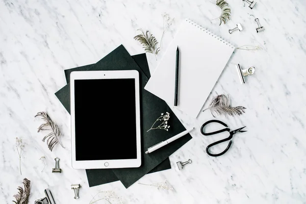 Marble background workspace — Stock Photo, Image