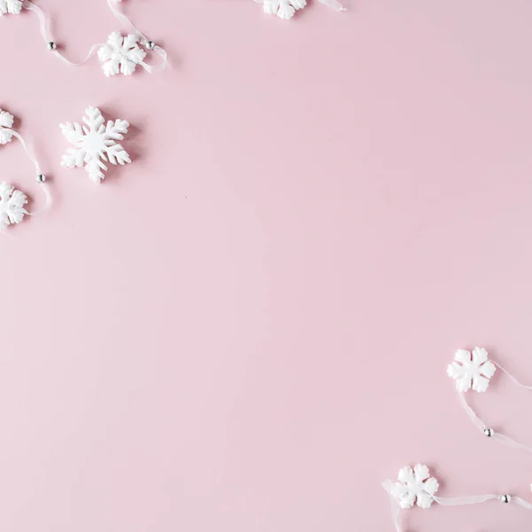 Branco Natal flocos de neve decoração — Fotografia de Stock