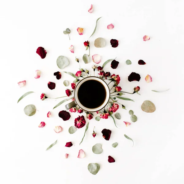 Güzel düz yatıyordu çiçek kompozisyon — Stok fotoğraf
