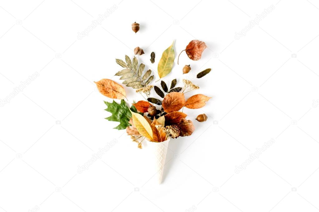 Beautiful flat lay floral composition