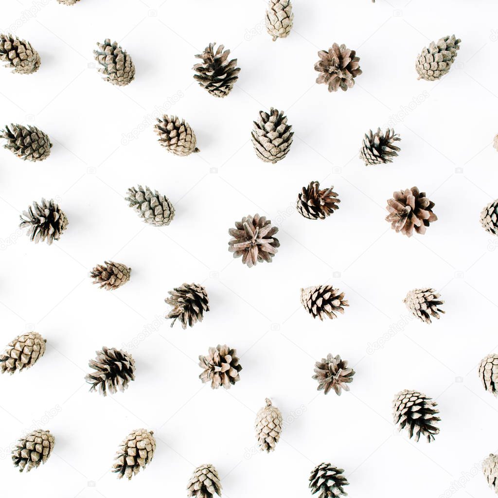 cone pattern arrangement on white