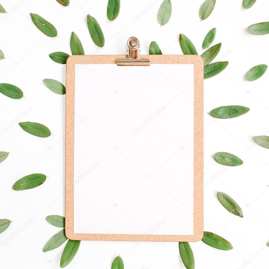 clipboard with green petals