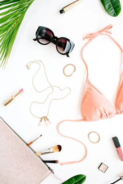 Swimsuit and accessories collage — Stock Photo, Image