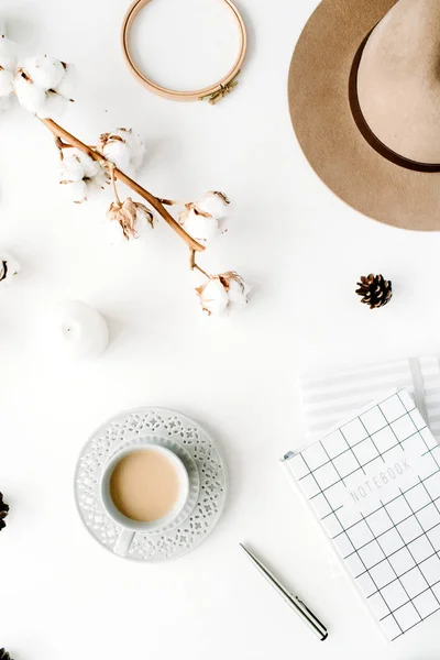 feminine accessories arrangement with coffee