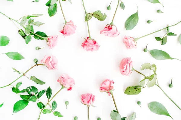 Símbolo del corazón hecho de rosas rosadas — Foto de Stock