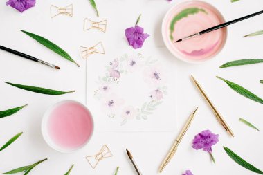 Çiçek çelenk çerçeve