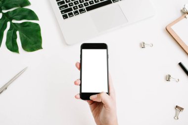 Mockup boş kopya alanı ekranlı akıllı telefon