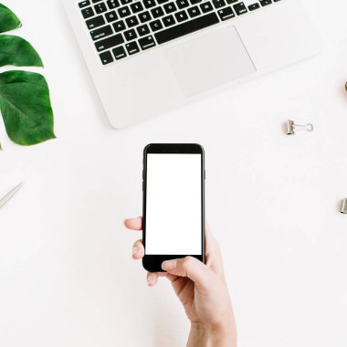 Mockup boş kopya alanı ekranlı akıllı telefon