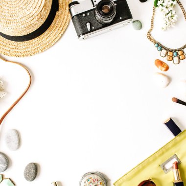 Seyahat koleksiyonu: saman, yenilikçi retro kamera, debriyaj