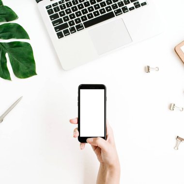 Mockup boş kopya alanı ekranlı akıllı telefon