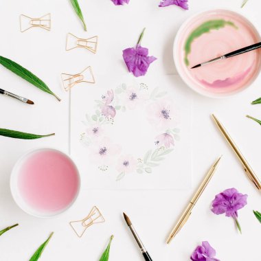 Çiçek çelenk çerçeve 