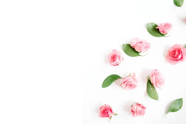 Rosas rosa sobre fundo branco — Fotografia de Stock