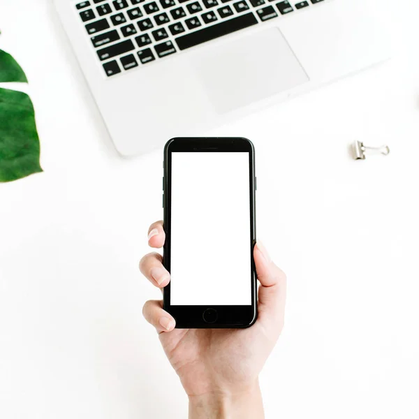 Mockup of smartphone with blank screen — Stock Photo, Image