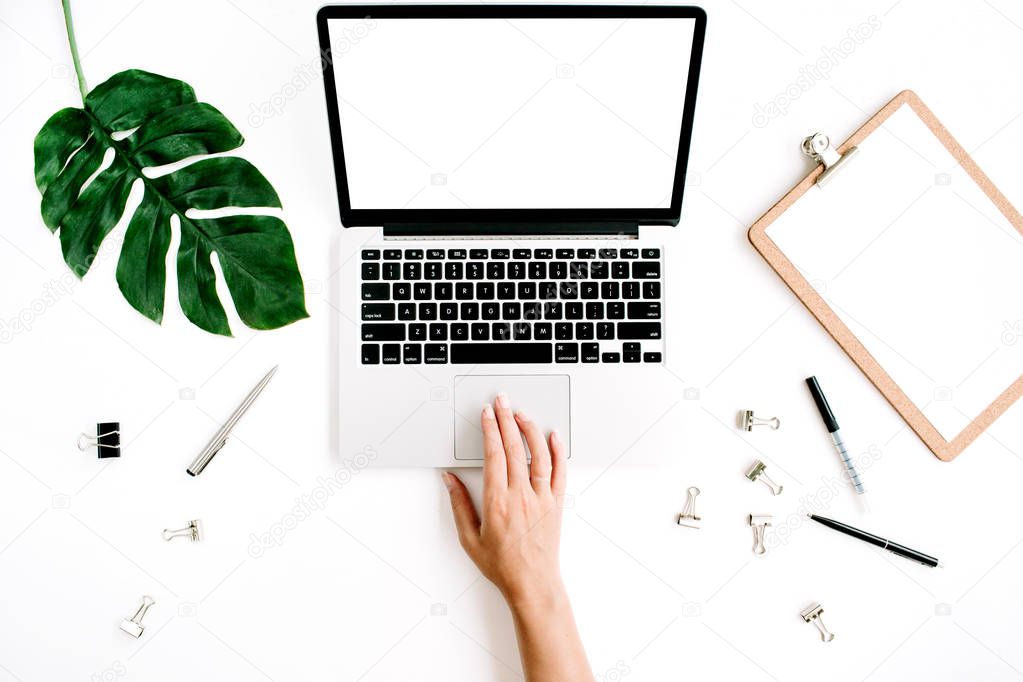 Woman working on laptop