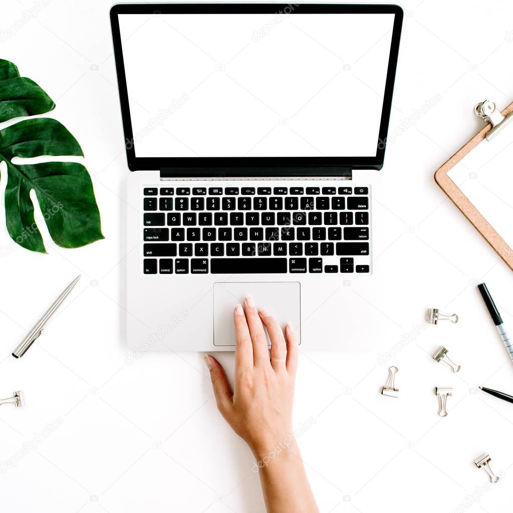 Woman working on laptop