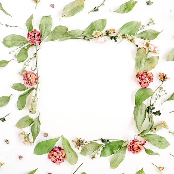 Кругла рамка візерунок з трояндами, рожевими квітковими бруньками — стокове фото