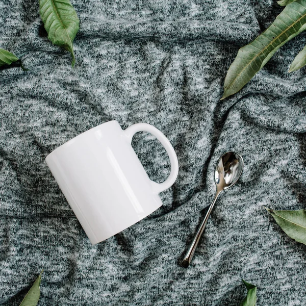 Modelo em branco de caneca branca — Fotografia de Stock