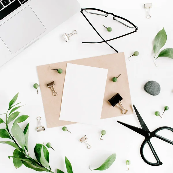 White office desk — Stock Photo, Image