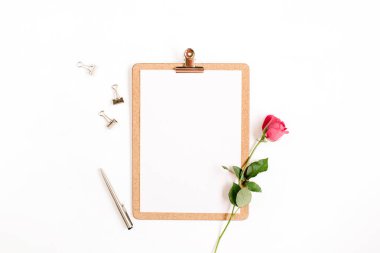 Pano alay yukarı ve pembe Gül çiçek