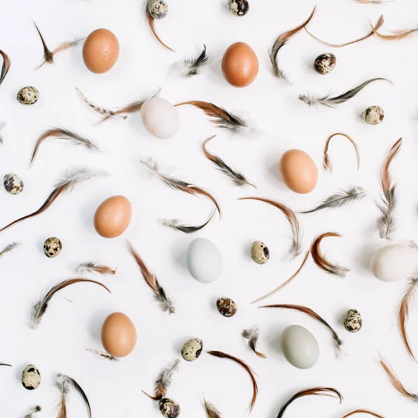 Fehér és barna húsvéti tojás — Stock Fotó