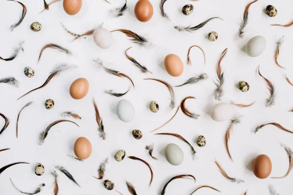 白色和棕色的复活节彩蛋 — 图库照片