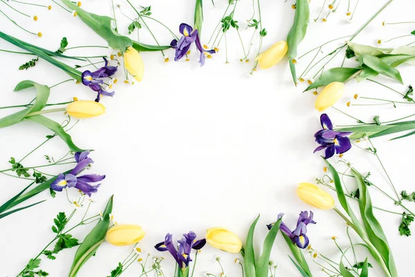 Round floral frame wreath — Stock Photo, Image