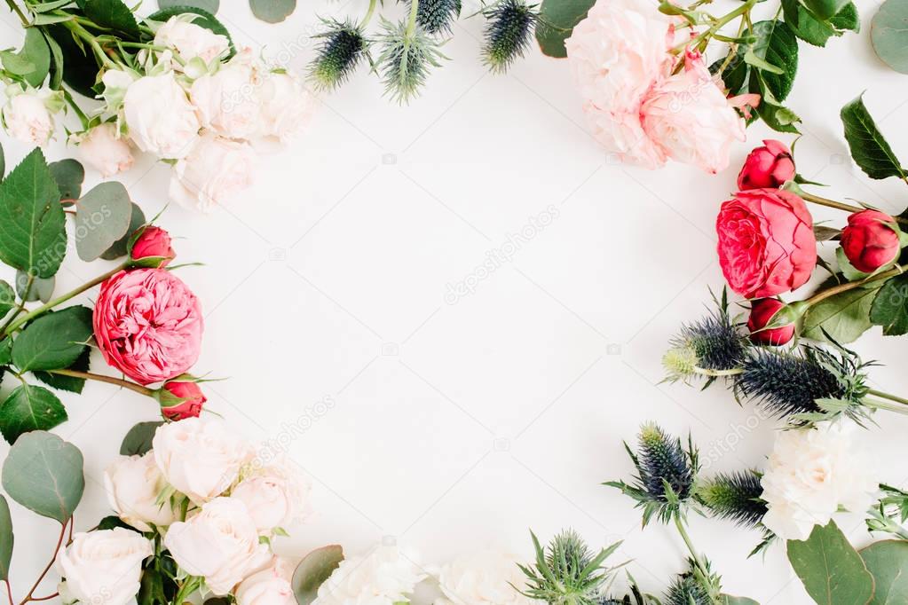 frame made of fresh flowers