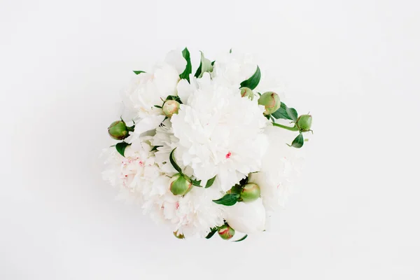아름 다운 흰 모란 꽃 꽃다발 — 스톡 사진
